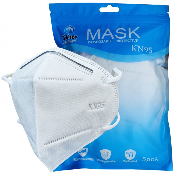 KN95 Mund-Nasen-Maske ohne Ventil 5er Packung